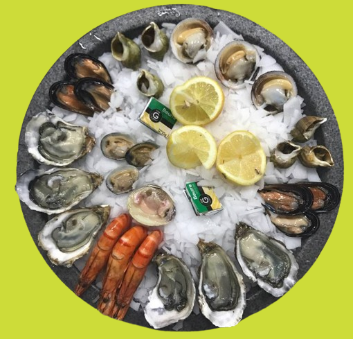 Plateau Dégustation : huîtres, moules, amandes, crevettes, bulots cuits dans le 12ème arrondissement de Marseille